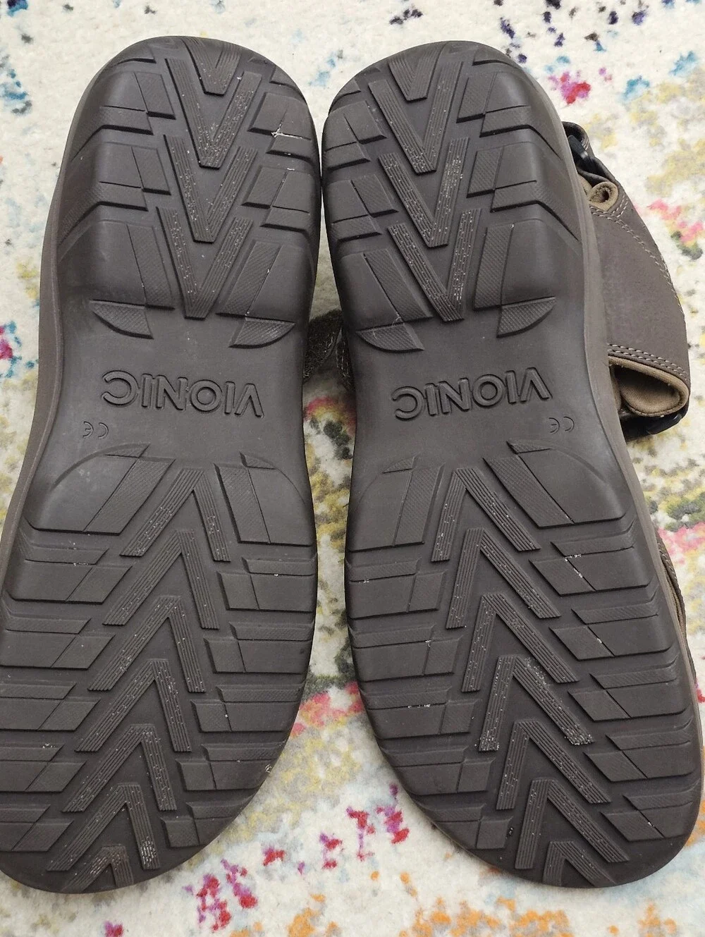 Vionic Mick Men's Size 14 Brown Hiking Sandals Adjustable Comfort Support Shoes